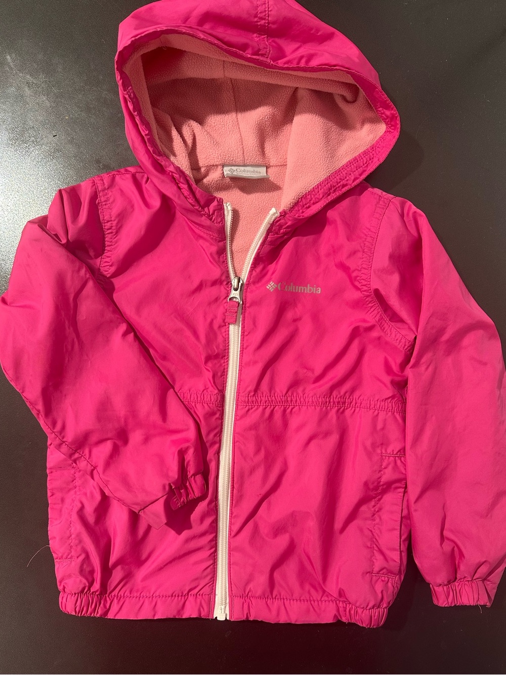 Columbia Pink Hooded Fleece-Lined Jacket